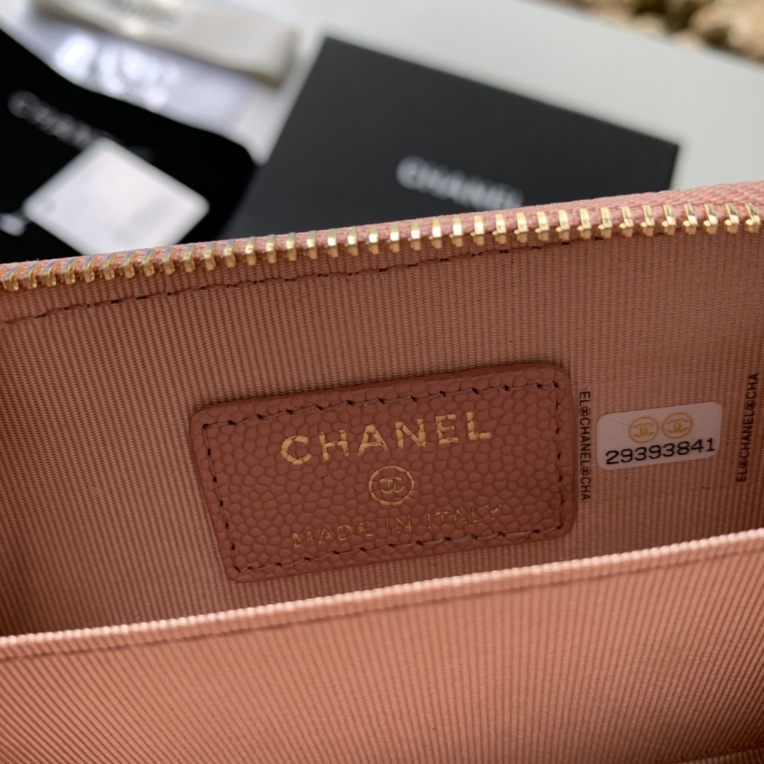 Ch**el Zipped Coin Purse Pink Bag For Women 10.9cm/4.3in AP1650 Y33352 NI687