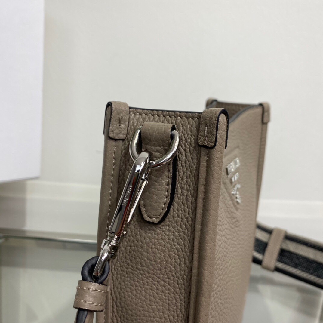 Pra*a Mini Shoulder Bag Beige For Women7.9in/20cm