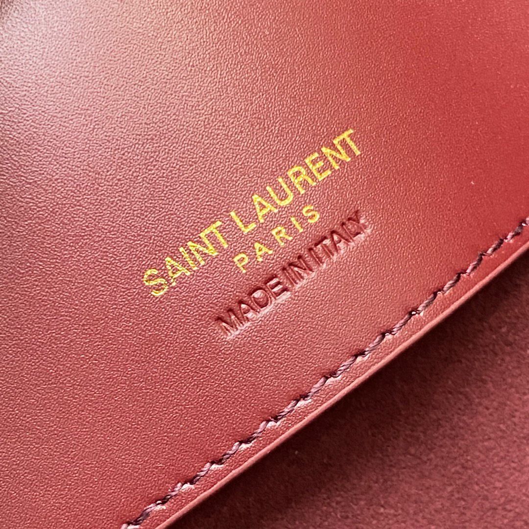 Sa1nt Lau*nt LE 37 Crossbody Bag 9.8in/ 25cm Rouge Cabernet For Women