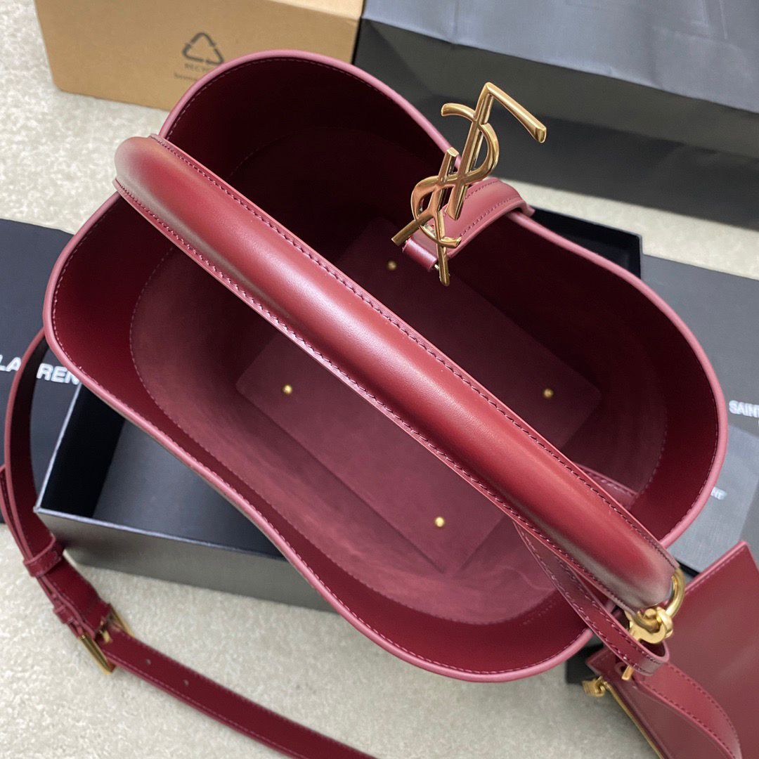 Sa1nt Lau*nt LE 37 Crossbody Bag 9.8in/ 25cm Rouge Cabernet For Women