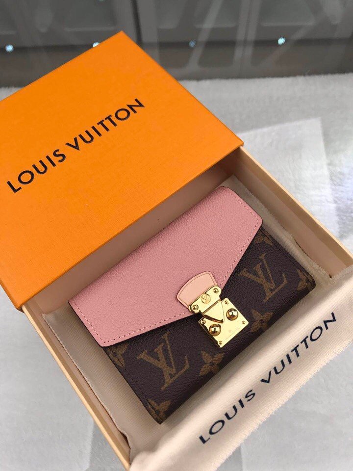 L0vis Vvtt0n Pallas Compact Wallet Combines Monogram Canvas Pink For Women, Women’s Wallet 13cm LV M67478