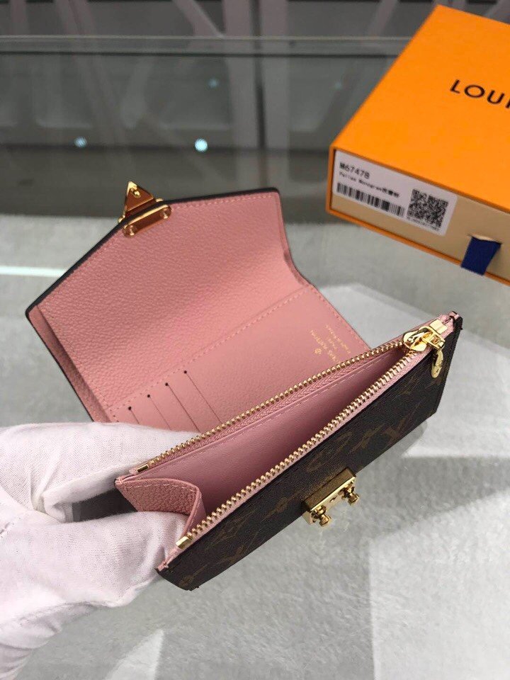 L0vis Vvtt0n Pallas Compact Wallet Combines Monogram Canvas Pink For Women, Women’s Wallet 13cm LV M67478