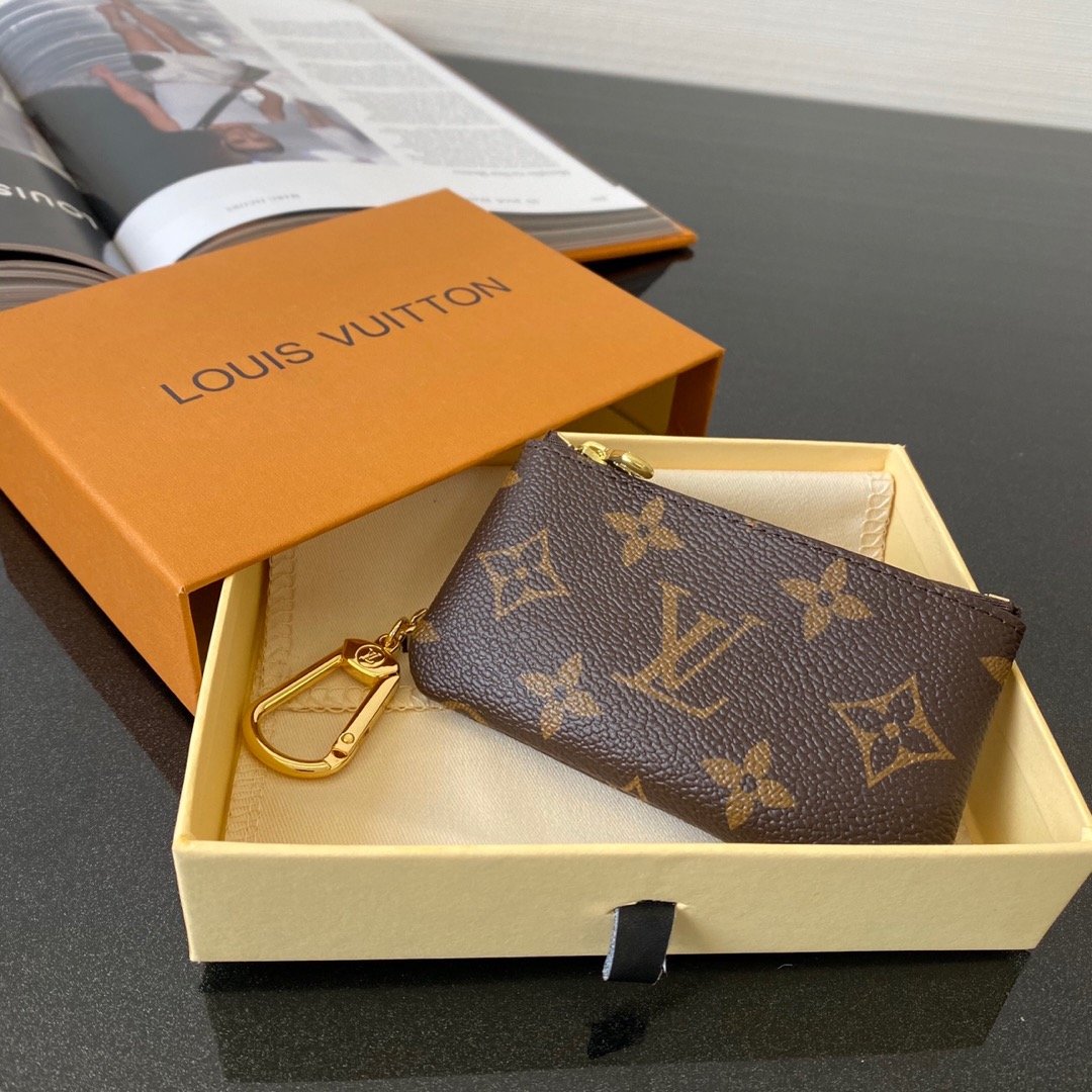 L0vis Vvtt0n Key Pouch In Iconic Monogram Canvas Brown For Women, Women’s Wallet 12cm LV M62650