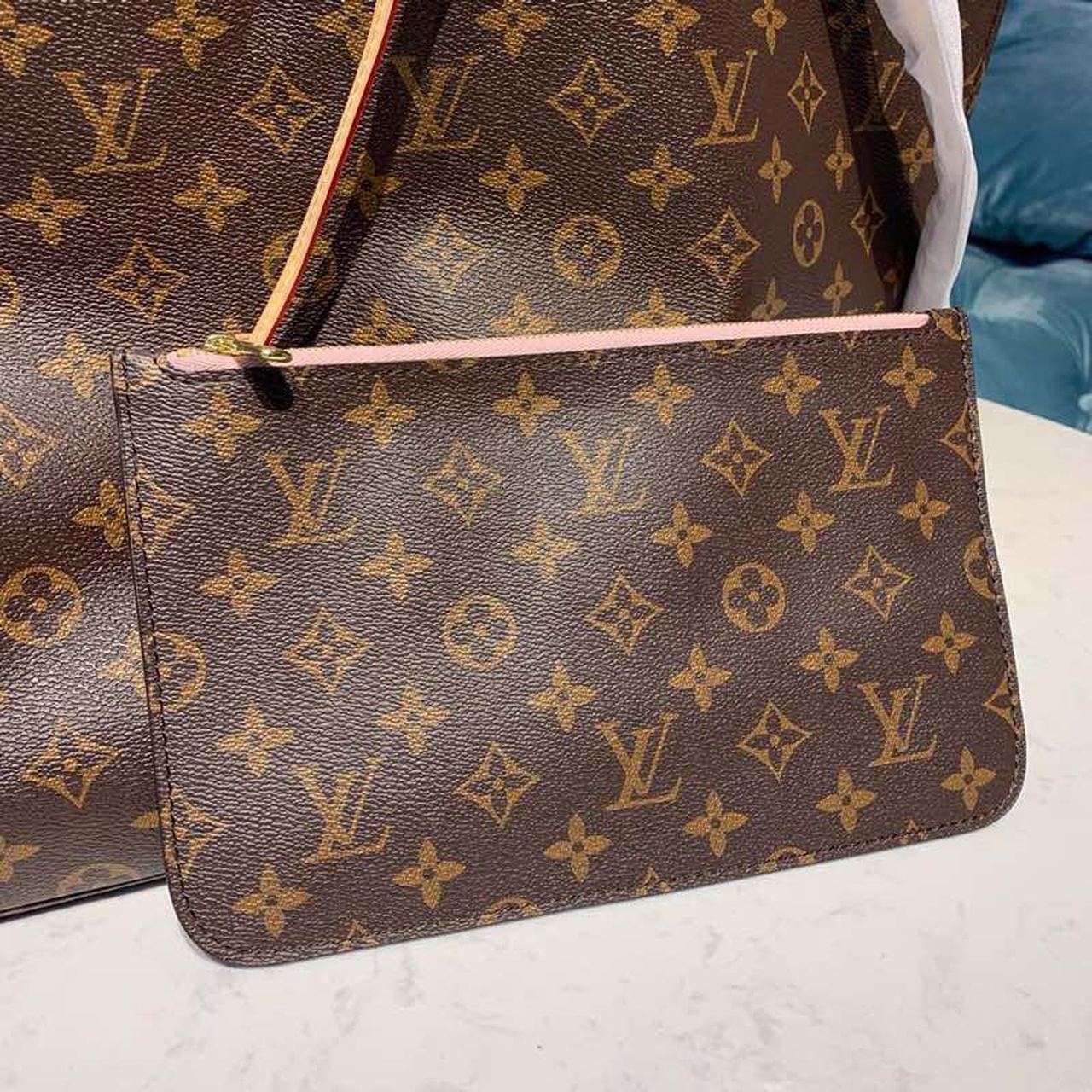 L0vis Vvtt0n Neverfull GM Tote Bag Monogram Canvas Rose Ballerine Pink For Women, Women’s Handbags, Shoulder Bags 15.7in/39cm LV