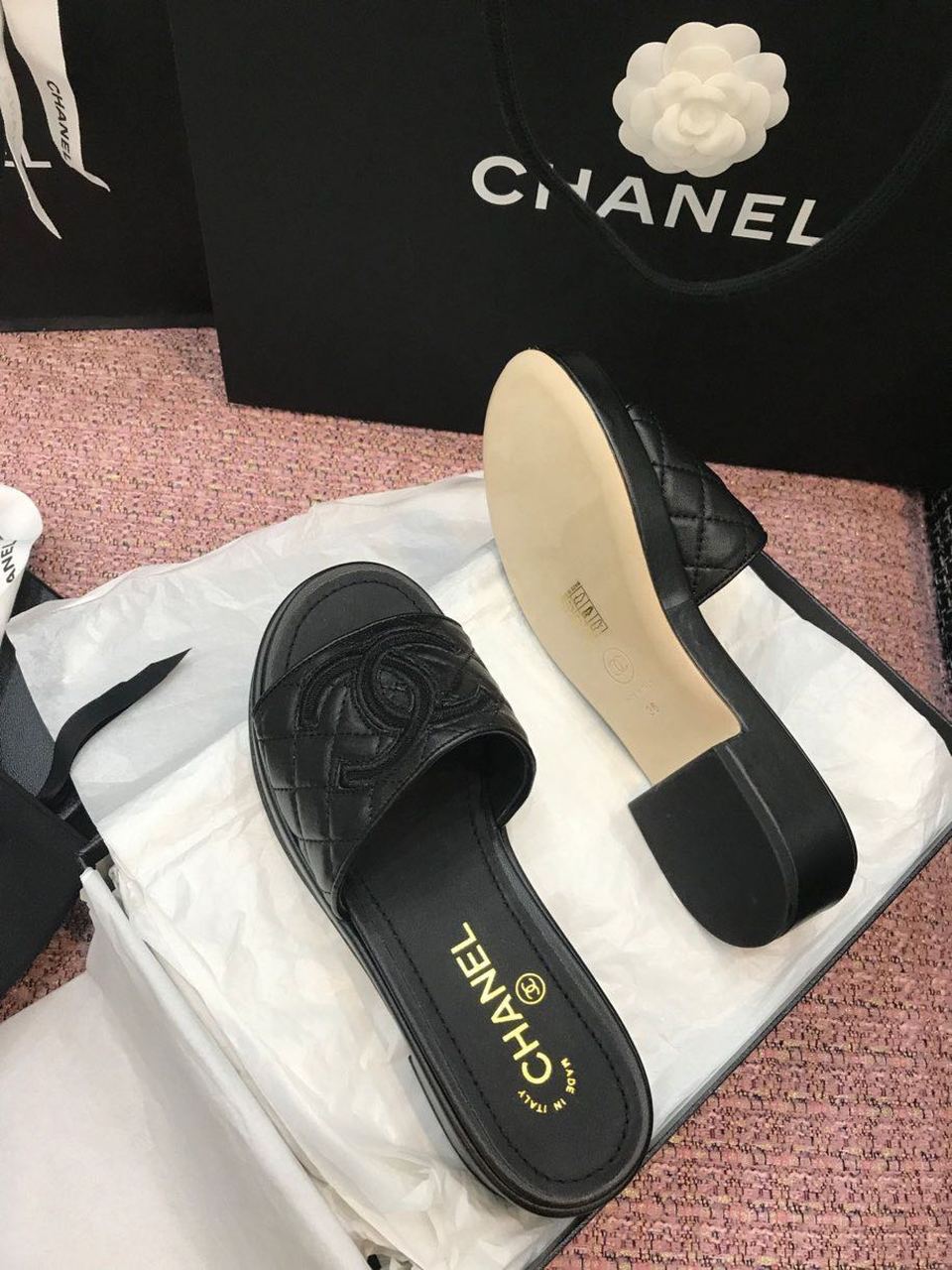 Ch**el Mules Black For Women, Women’s Shoes