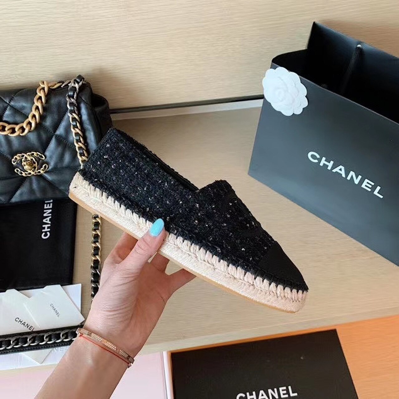 Ch**el Espadrilles Black For Women, Women’s Shoes G29762