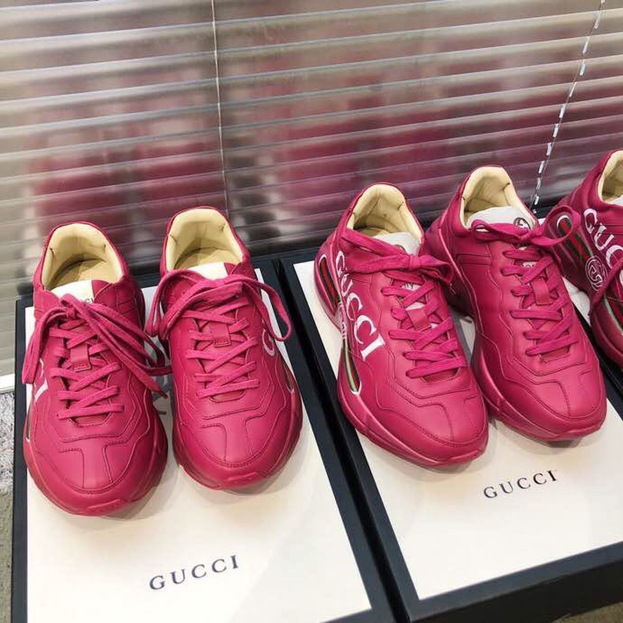 Gvc*1 Women’s Rhyton Gvc*1 Logo Sneaker Pink For Women GG