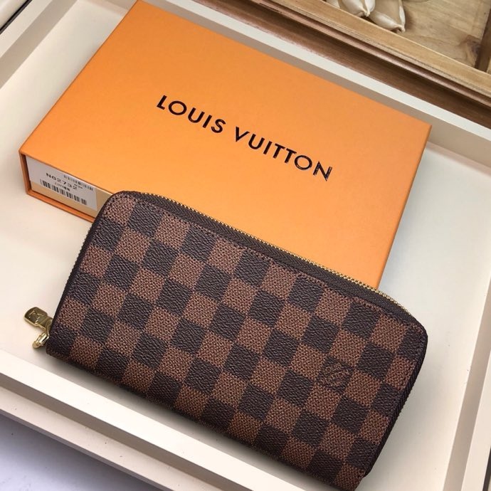 L0vis Vvtt0n Clemence Wallet Damier Ebene Canvas For Women, Women Wallet LV