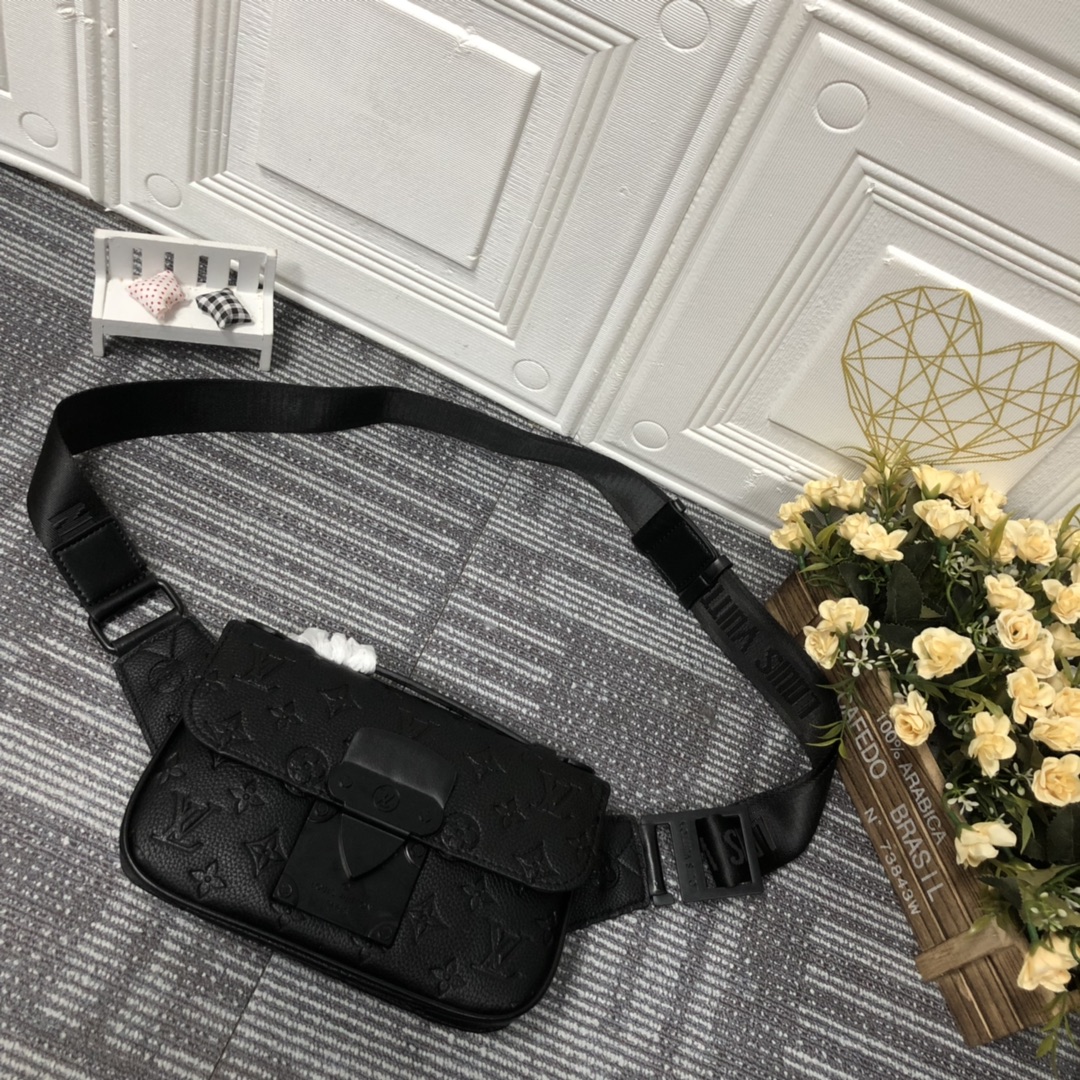 L0vis Vvtt0n S Lock Sling Bag Black For Men, Men’s Bags 8.3in/21cm LV M58487