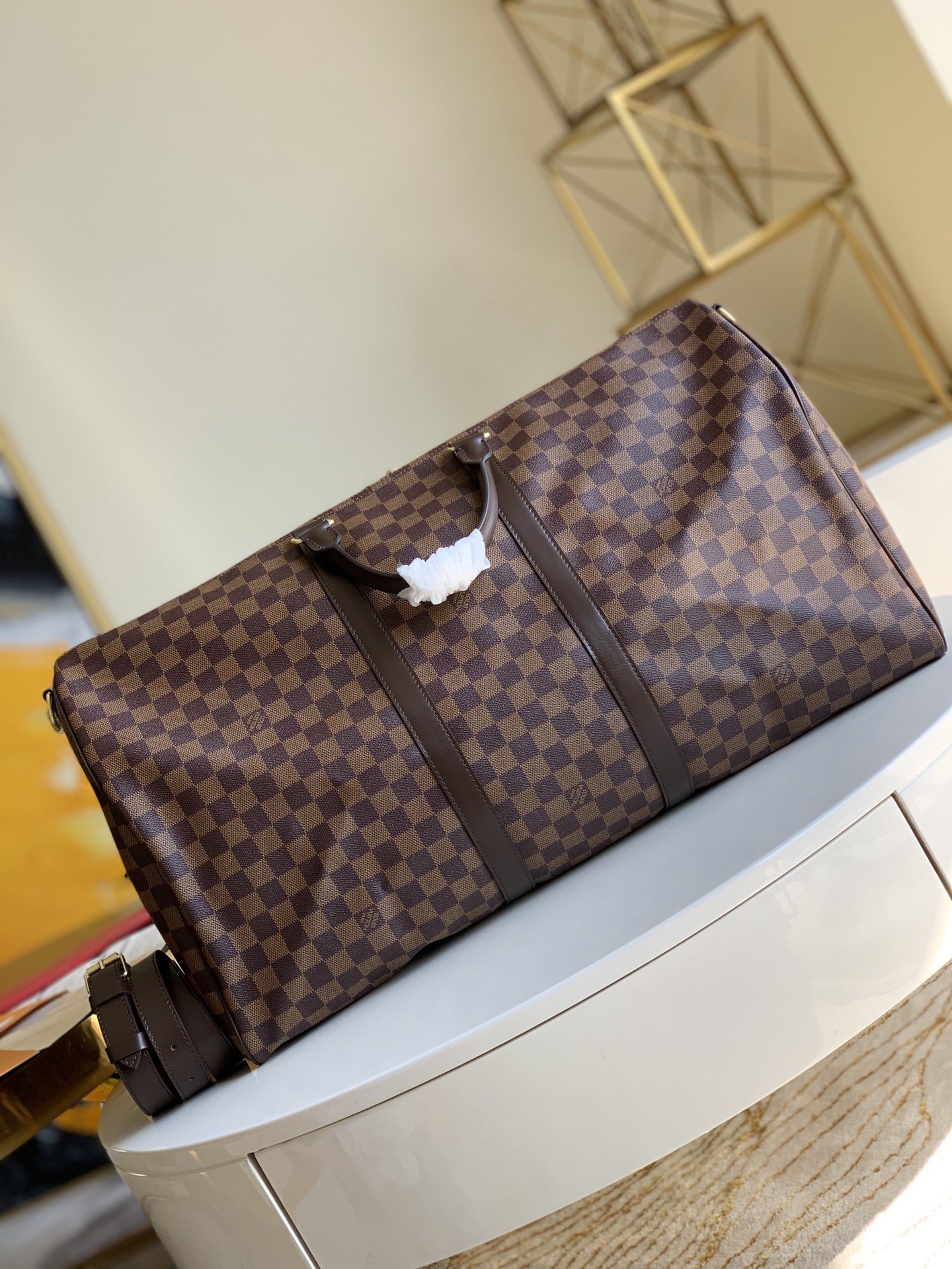 L0vis Vvtt0n Keepall Bandouliére 55 Damier Ebene Canvas