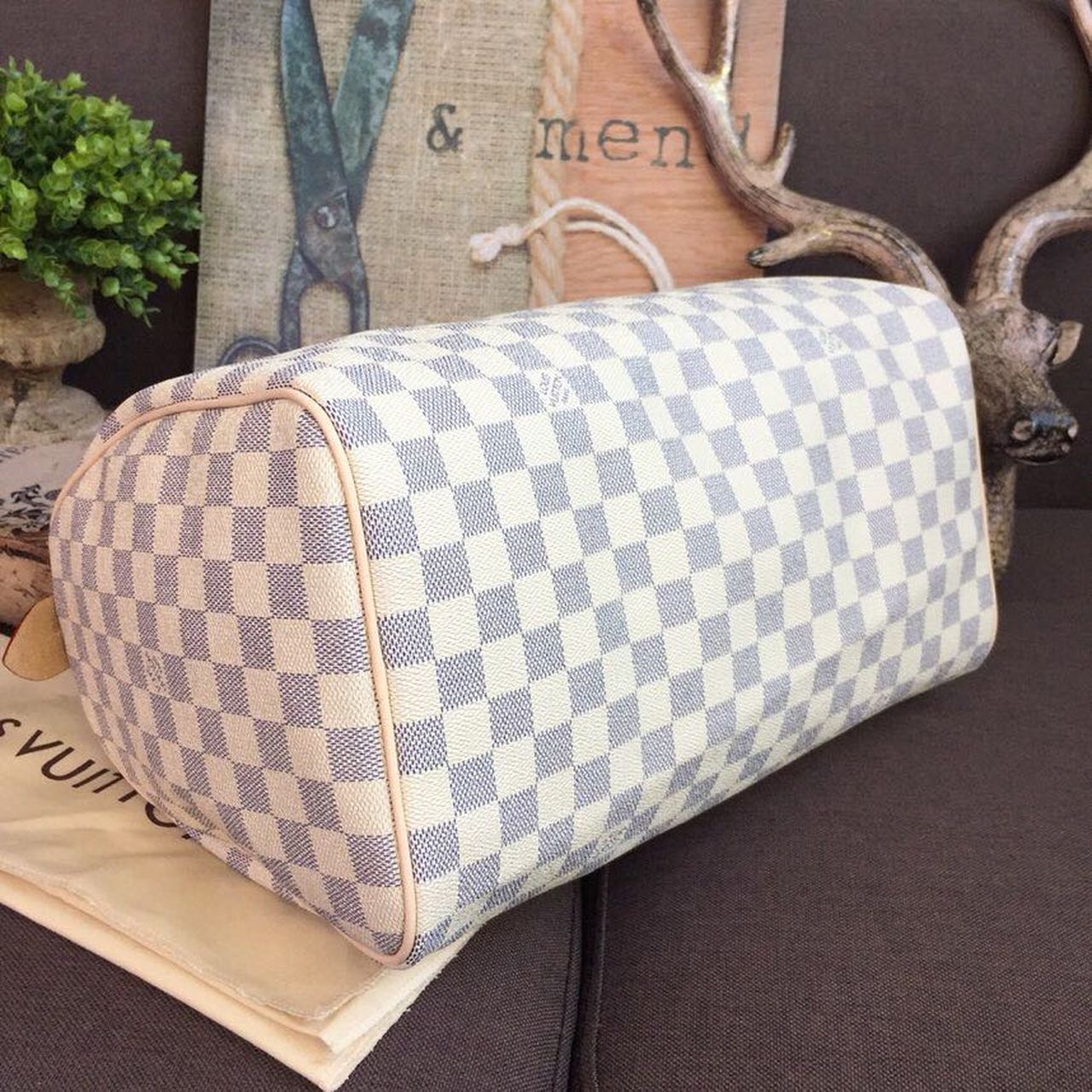 L0vis Vvtt0n Speedy 35 Damier Azur Canvas For Women, Women’s Handbags 13.8in/35cm LV N41369