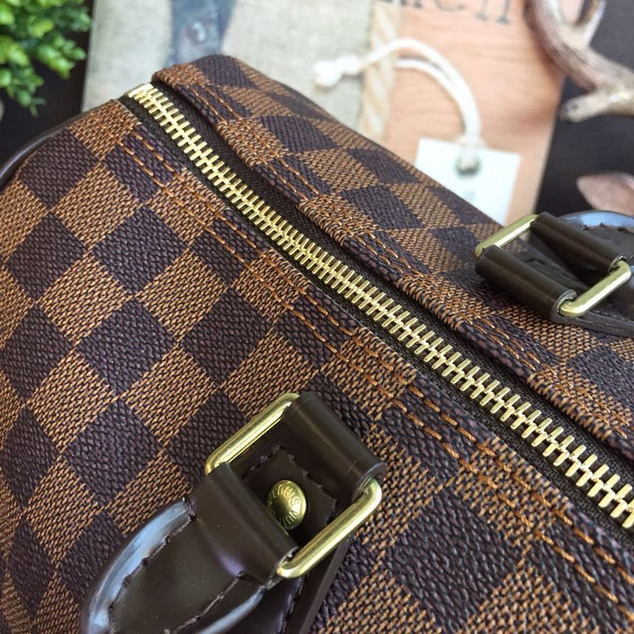 L0vis Vvtt0n Speedy 35 Damier Ebene Canvas For Women, Women’s Handbags, Travel Bags 13.8in/35cm LV N41363