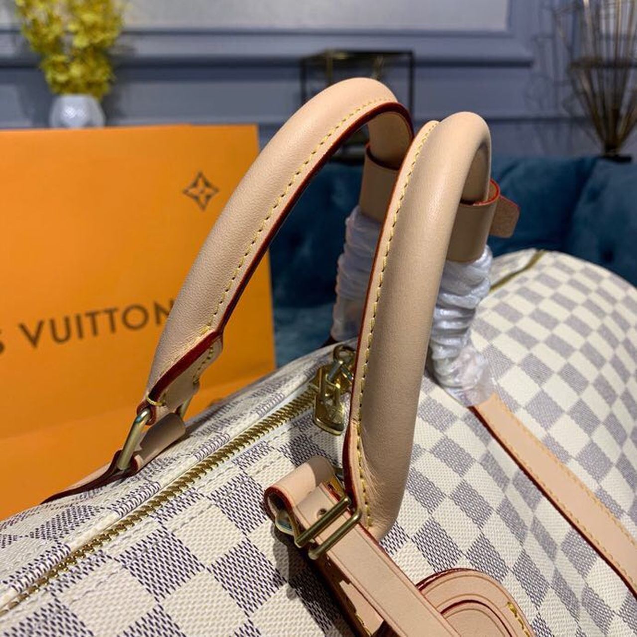 L0vis Vvtt0n Keepall Bandouliere 55 Damier Azur Canvas, Travel Bags 21.7in/55cm LV N41429