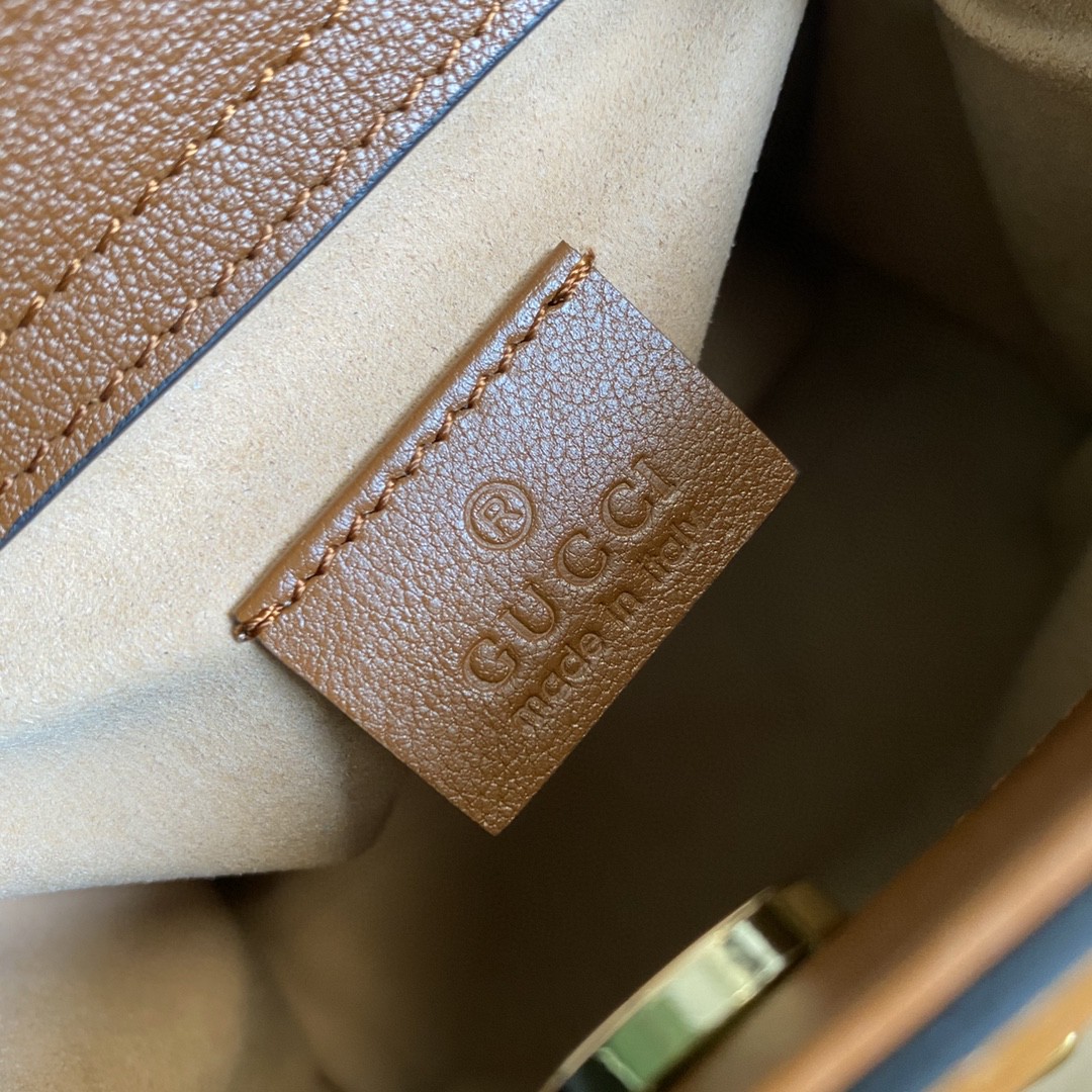 [True-to-ORIGINAL] Gvc*1 Diana Mini Tote Bag Brown For Women 8in/20cm GG 655661-17QDT-2582