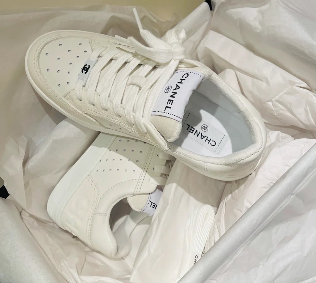 Ch**el Sneakers White For Women, Women’s Shoes 0.4in/1cm G39225
