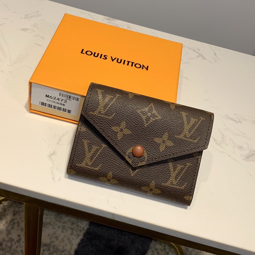 L0vis Vvtt0n Victorine Wallet Monogram Canvas Brown For Women, Women’s Wallet 4.7in/12cm LV