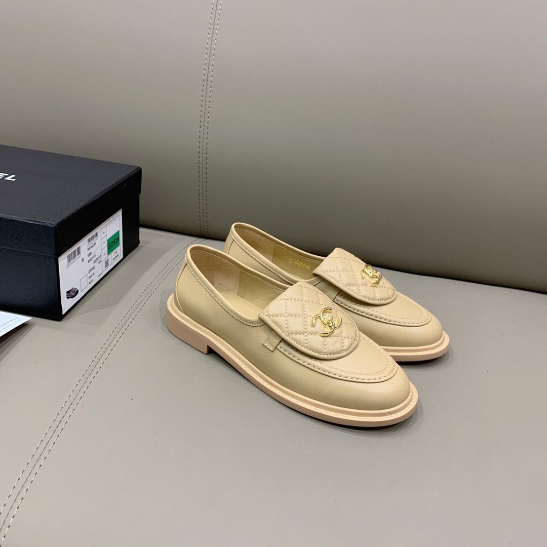 Ch**el Loafers Beige For Women, Women’s Shoes G36646
