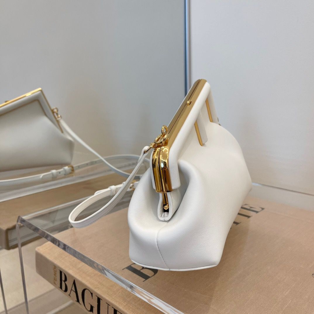F**di First Small White For Women, Women’s HandBags, Shoulder And Crossbody Bags 10.2in/26cm FF 8BP129ABVEF1C76