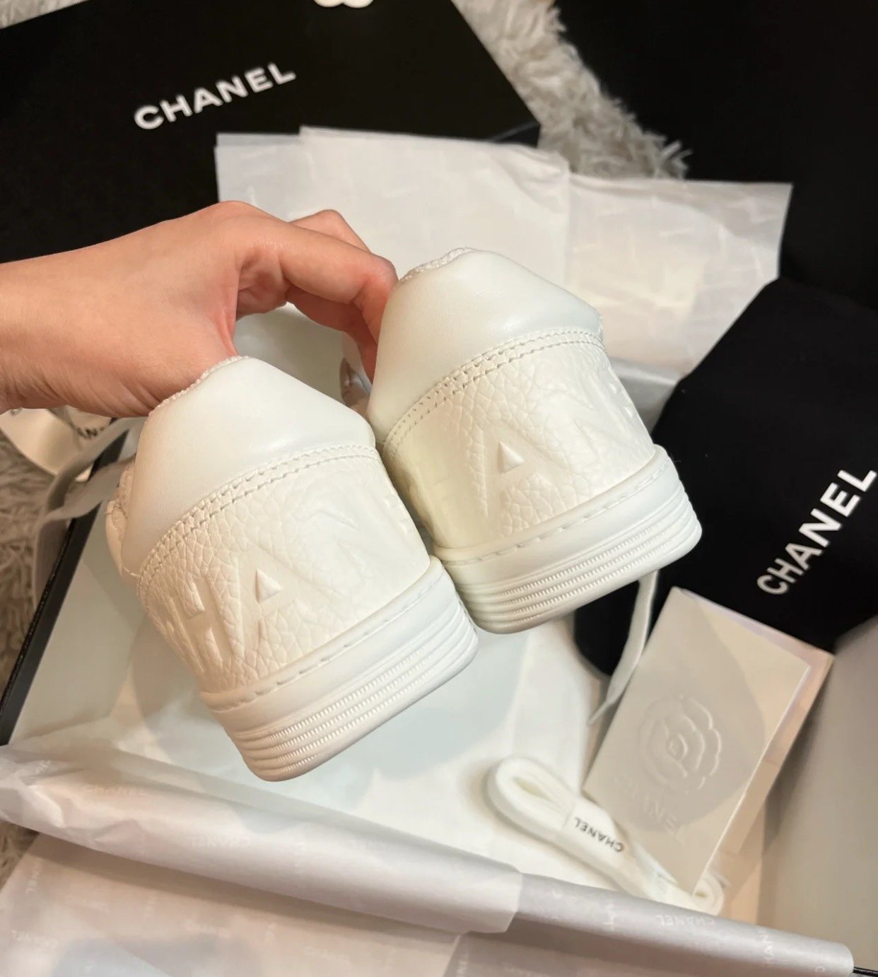 Ch**el Sneakers White For Women, Women’s Shoes 0.4in/1cm G39225