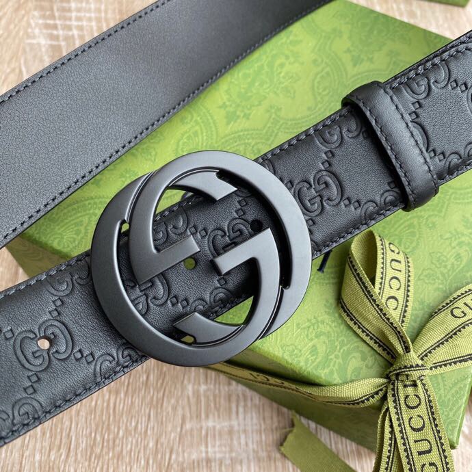 Gvc*1 Signature Belt Black GG, Women Belt 411924
