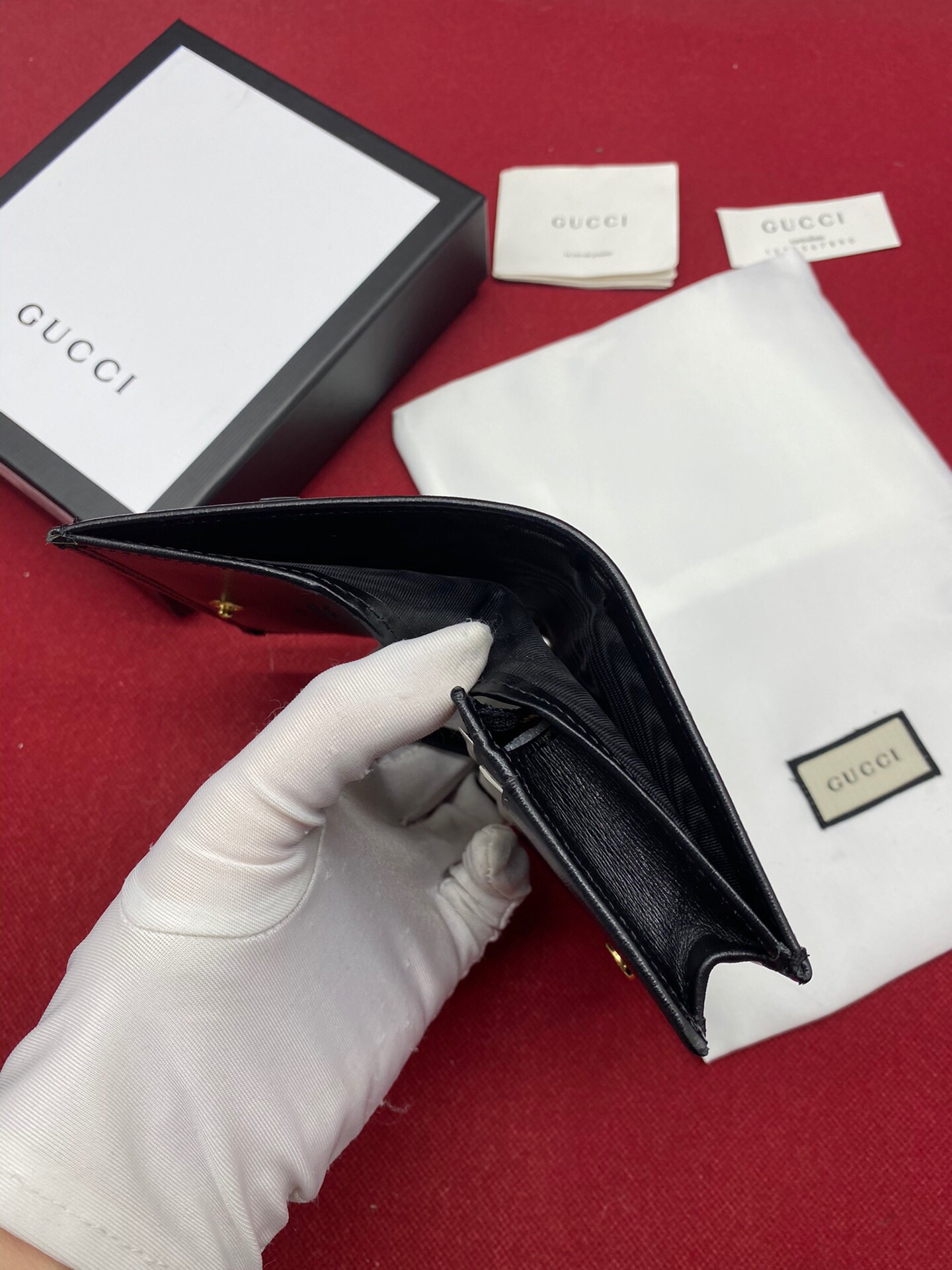 Gvc*1 Horsebit 1955 Card Case Wallet Black Women’s Wallet 11cm/4.3in GG 621887 0YK0G 1000