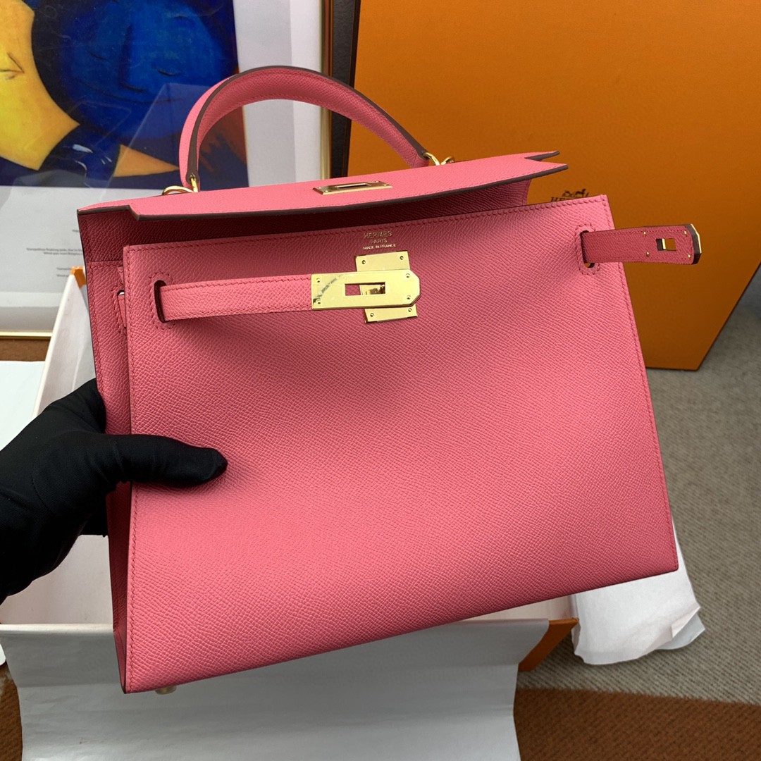 H**me5 Kelly 28 Sellier Epsom Pink Bag For Women, Women’s Handbags, Shoulder Bags 11in/28cm