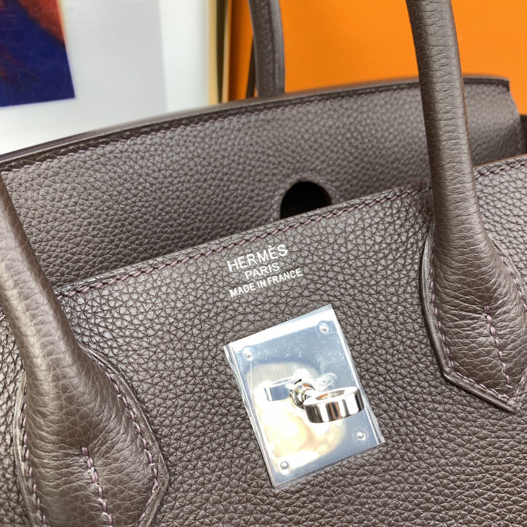 H**me5 Birkin 30 Togo Dark Grey Bag Silver Hardware For Women, Women’s Handbags 11.8in/30cm