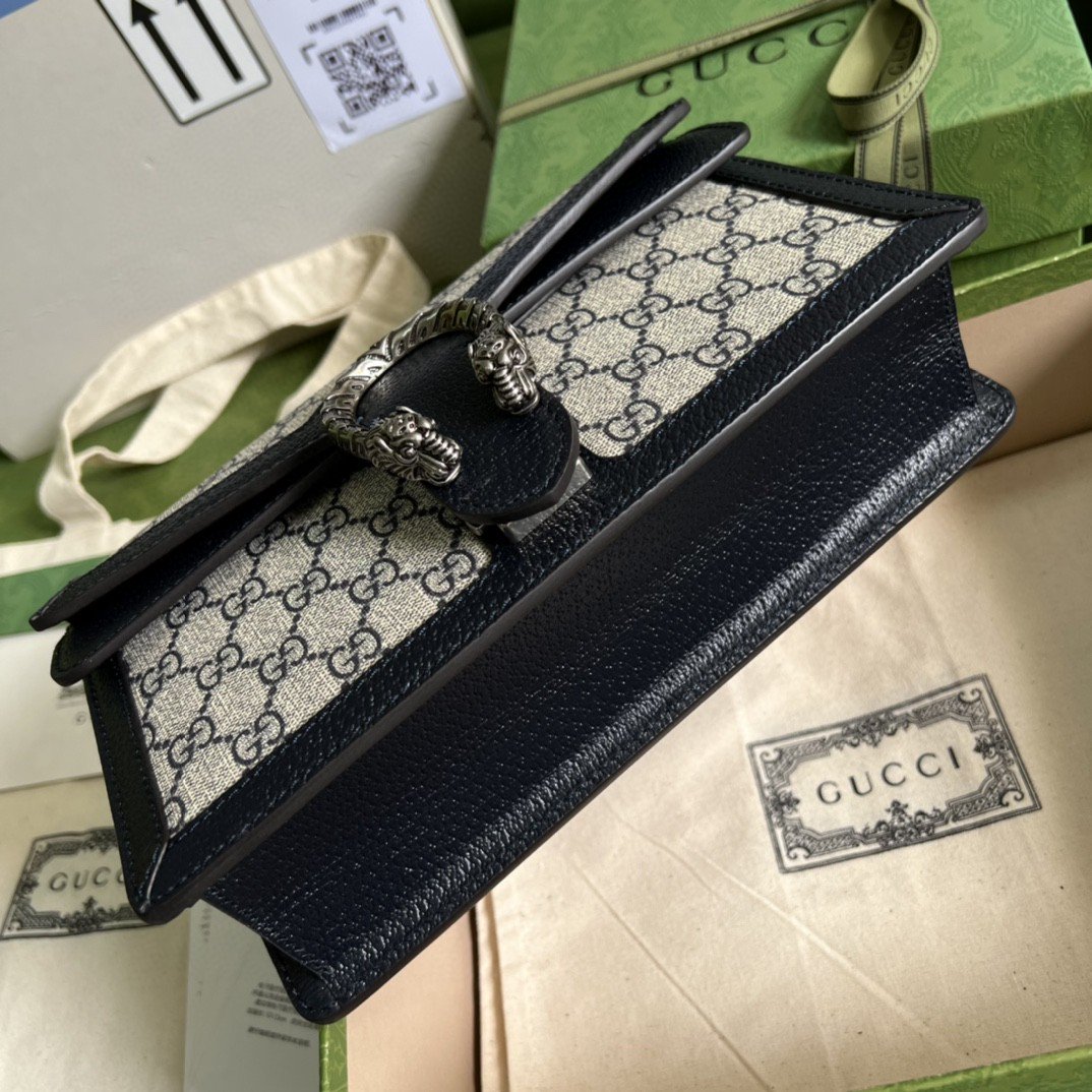 Gvc*1 Dionysus Small GG Shoulder Bag Beige And Blue GG Svp*me Canvas For Women 10in/25cm 499623 K9GSN 4075