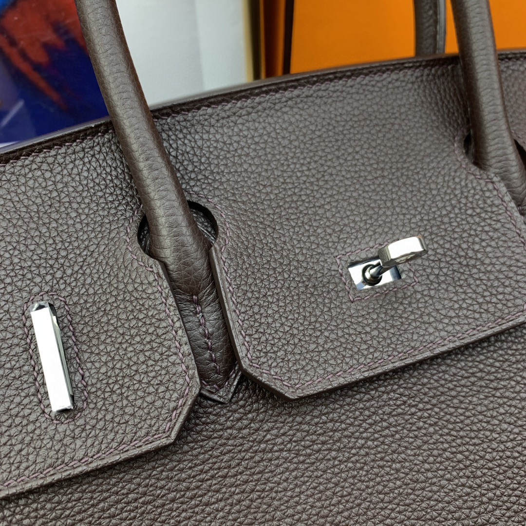 H**me5 Birkin 30 Togo Dark Grey Bag Silver Hardware For Women, Women’s Handbags 11.8in/30cm