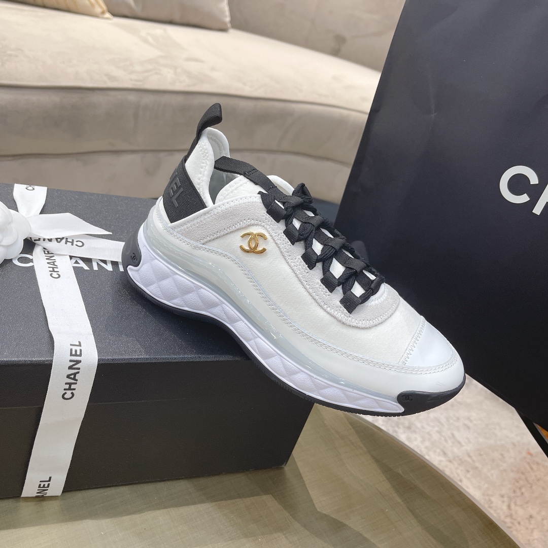 Ch**el Sneakers Beige For Women, Women’s Shoes 0.4in/1cm G35617