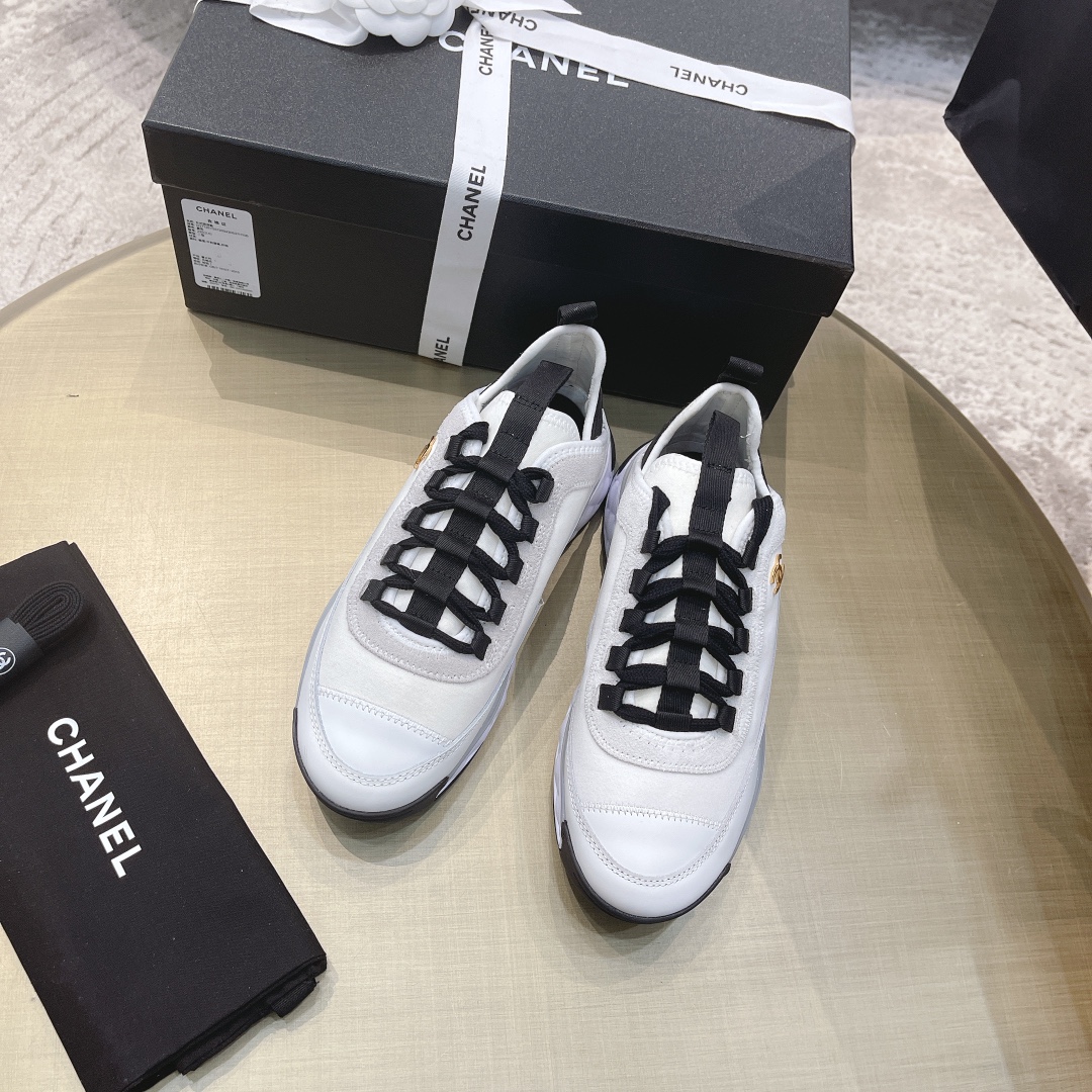 Ch**el Sneakers Beige For Women, Women’s Shoes 0.4in/1cm G35617