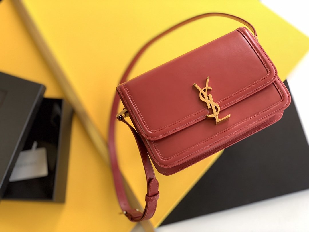 Sa1nt Lau*nt Solferino Medium Satchel Bag In Box Red With Gold Hardware For Women 9in/23cm Y51 6343050SX0W6805