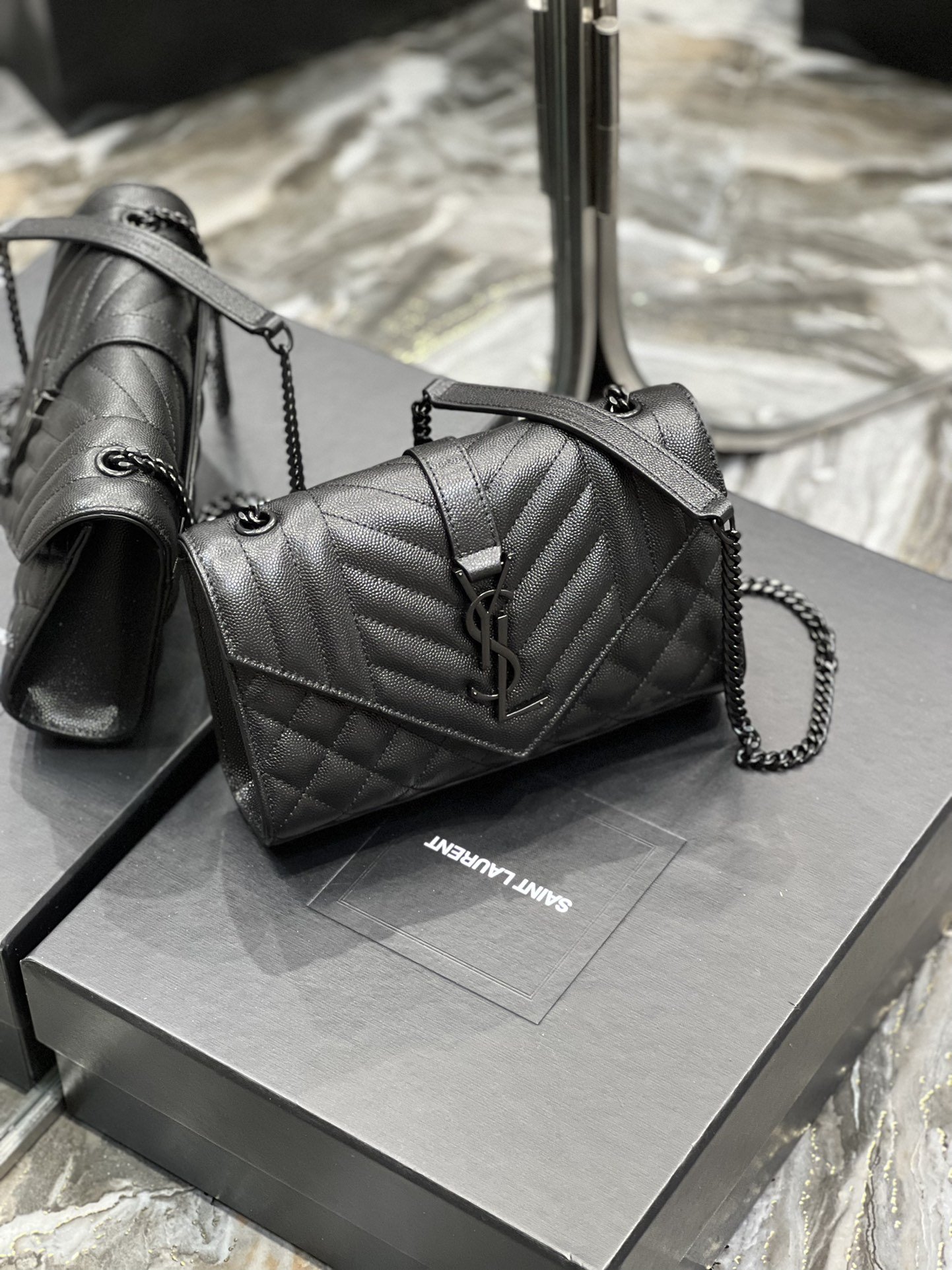 Sa1nt Lau*nt Small Bag Black In Mix Matelasse For Women 8.2in/21cm Y51 600195BOW981000