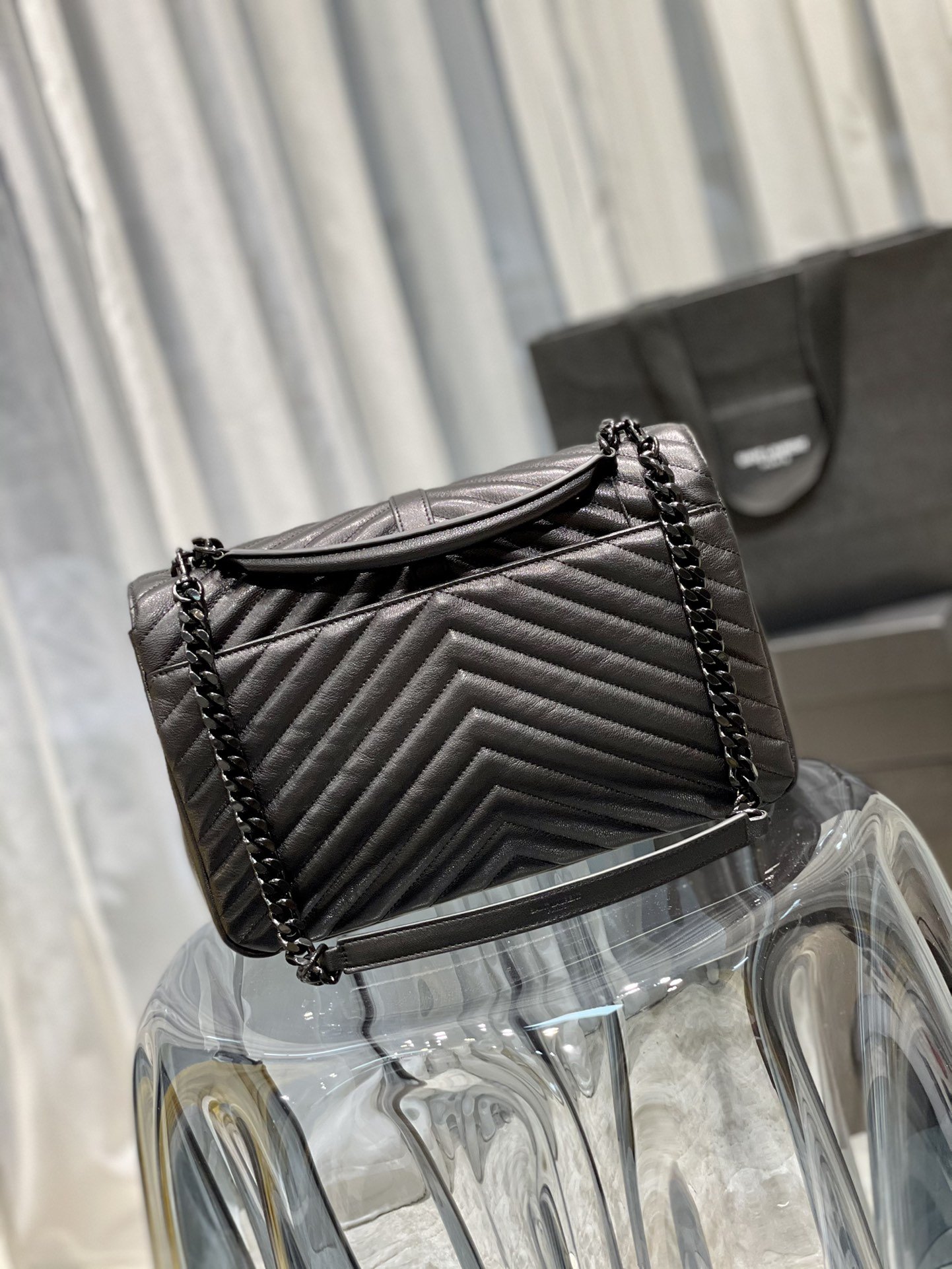 Sa1nt Lau*nt College Large Chain Bag Black With Metal Toned Hardware For Women 12.6in/32cm Y51 600278BRM081000