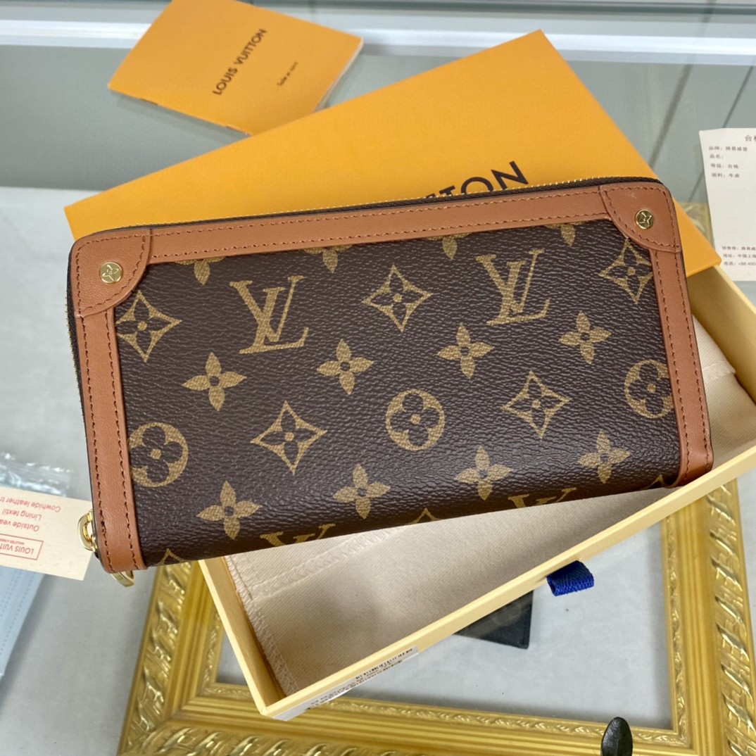 L0vis Vvtt0n Zippy Wallet Trunk Monogram Canvas For Men, Men’s Wallet 7.7in/19.5cm LV
