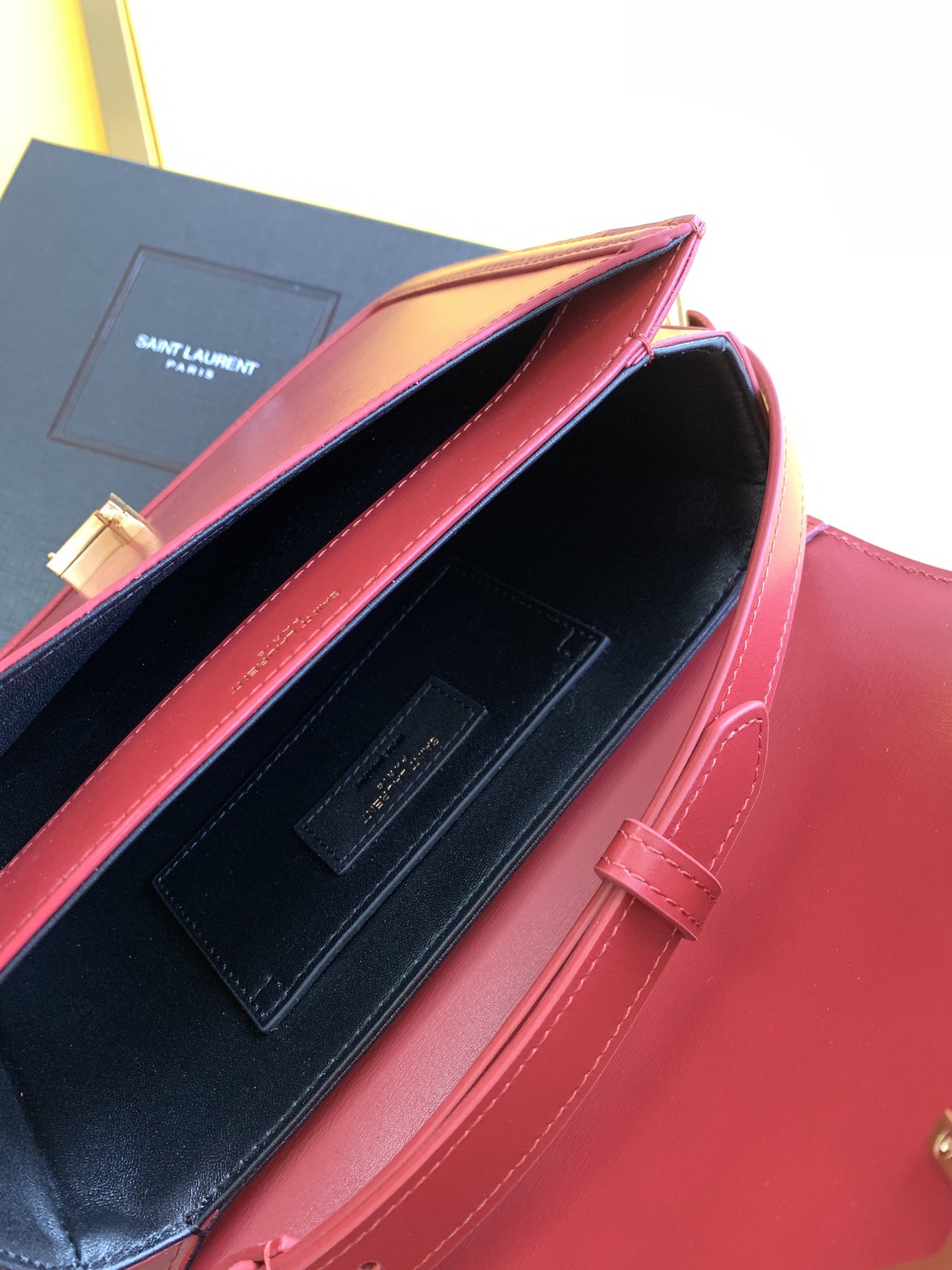 Sa1nt Lau*nt Solferino Medium Satchel Bag In Box Red With Gold Hardware For Women 9in/23cm Y51 6343050SX0W6805
