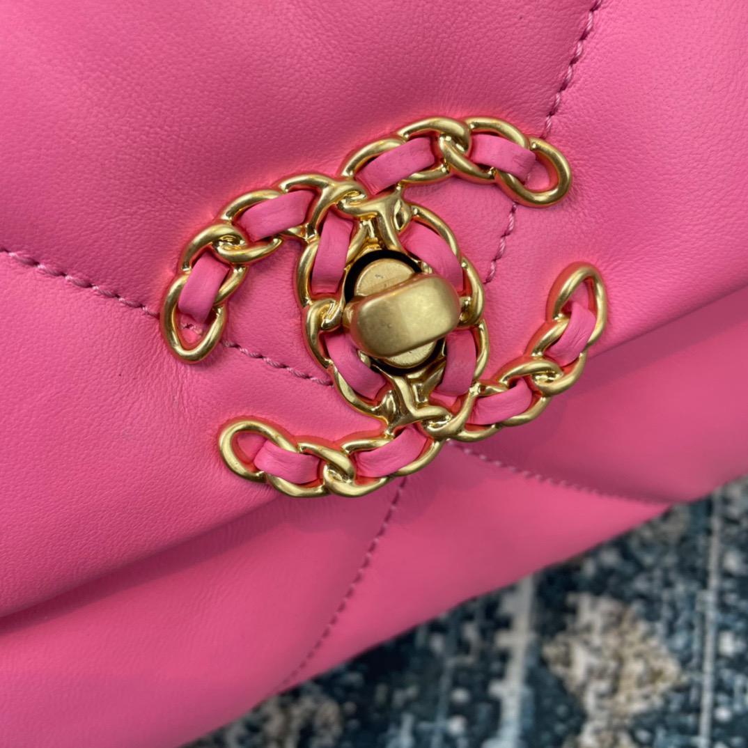 Ch**el 19 Handbag 26cm Pink For Women AS1160