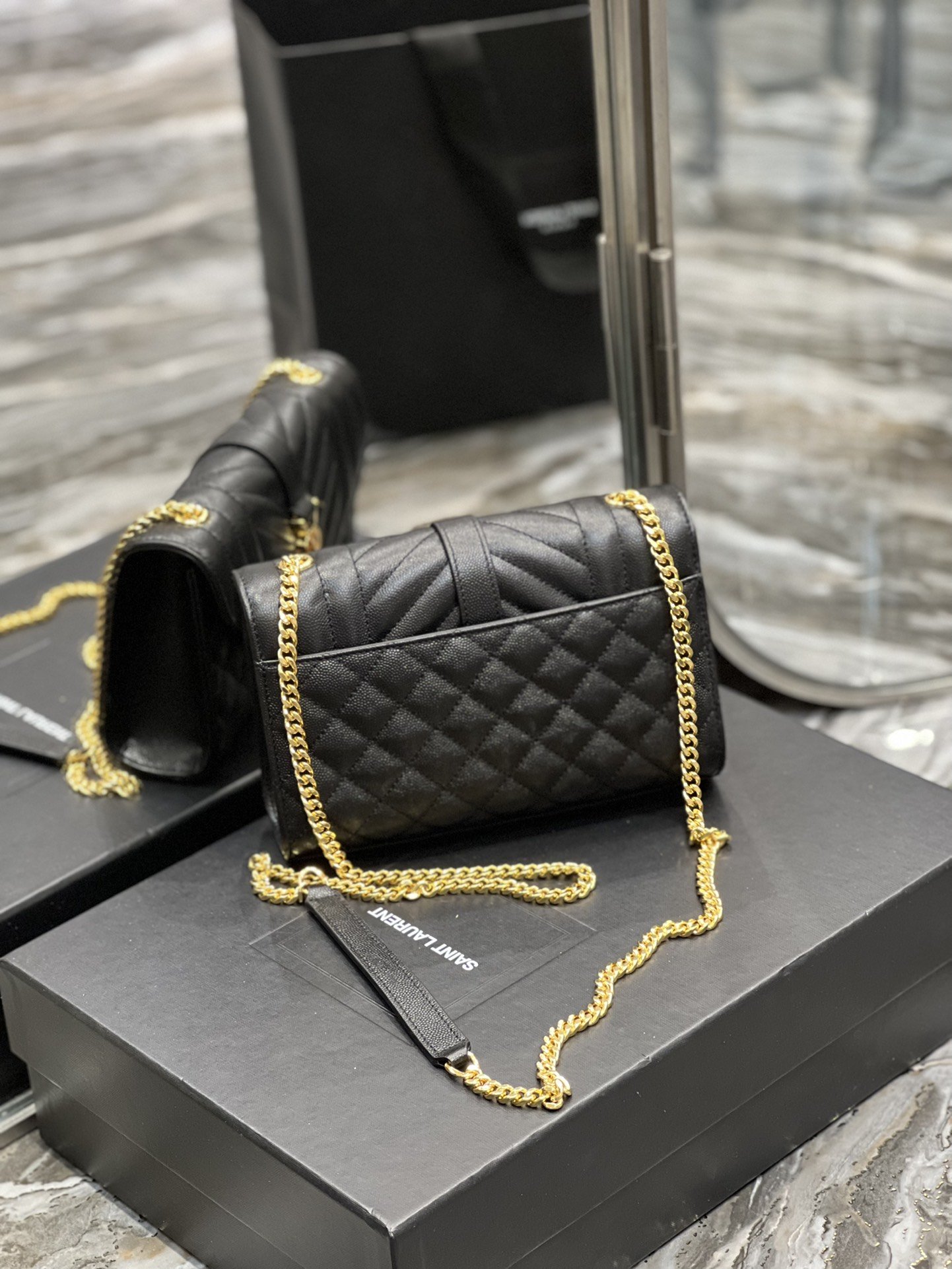 Sa1nt Lau*nt Small Bag Black In Mix Matelasse For Women 8.2in/21cm Y51 600195BOW911000