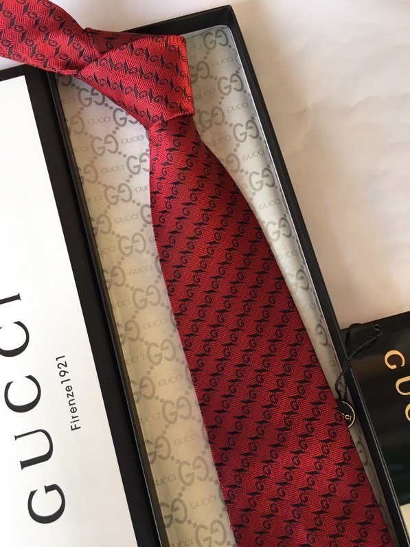 Gvc*1 G Silk Jacquard Tie Red GG Men Tie