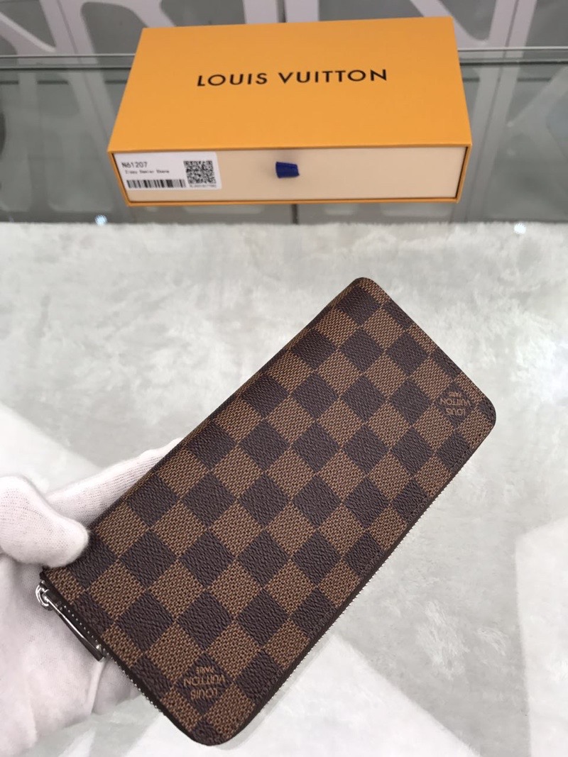 L0vis Vvtt0n Zippy Wallet Vertical Wallet Damier Ebene Canvas For Men, Men’s Wallet 7.9cm/20cm LV