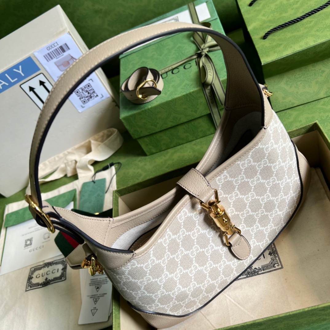 Gvc*1 Jackie 1961 Small GG Shoulder Bag Beige For Women, Women’s Bags 11in/28cm GG ‎678843 UULAG 9682
