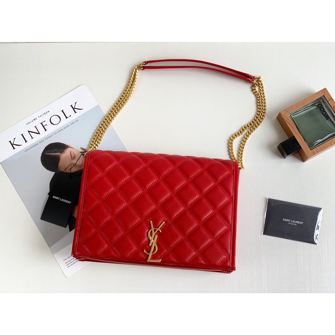Sa1nt Lau*nt Becky Small Shoulder Bag Red For Women 10.5in/27cm Y51