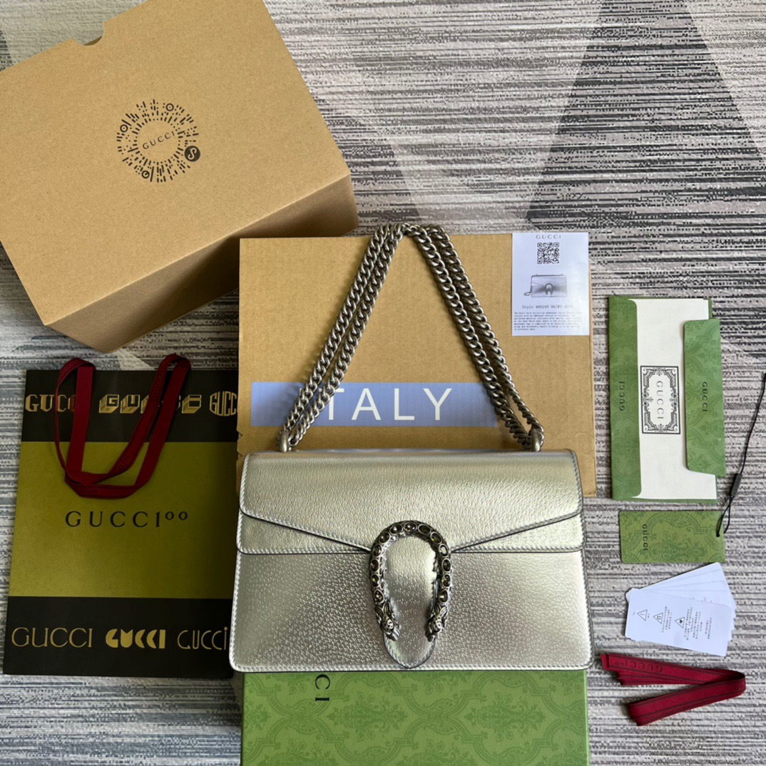 Gvc*1 Dionysus Small Shoulder Bag Silver For Women, Women’s Bags 10in/26cm GG 499623 1TRBN 8173