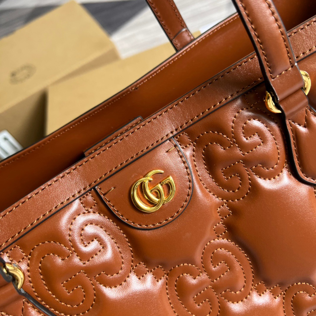 Gvc*1 GG Medium Tote Brown For Women, Women’s Bags 15in/38cm GG ‎‎631685 UM8IG 2546