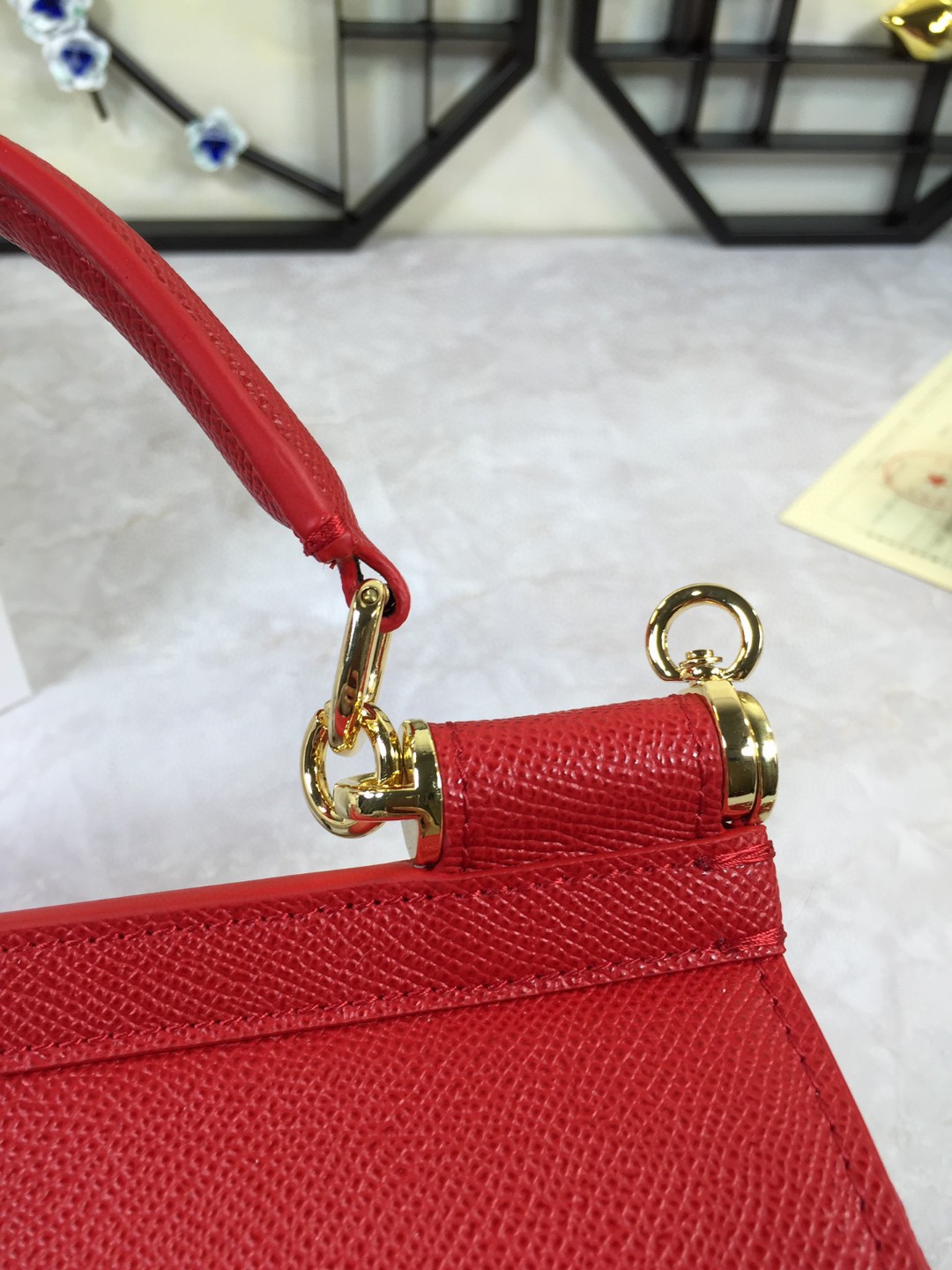 Dolce & Gabbana Medium Sicily Handbag In Dauphine Red For Women 10.2in/26cm DG BB4347A100180303