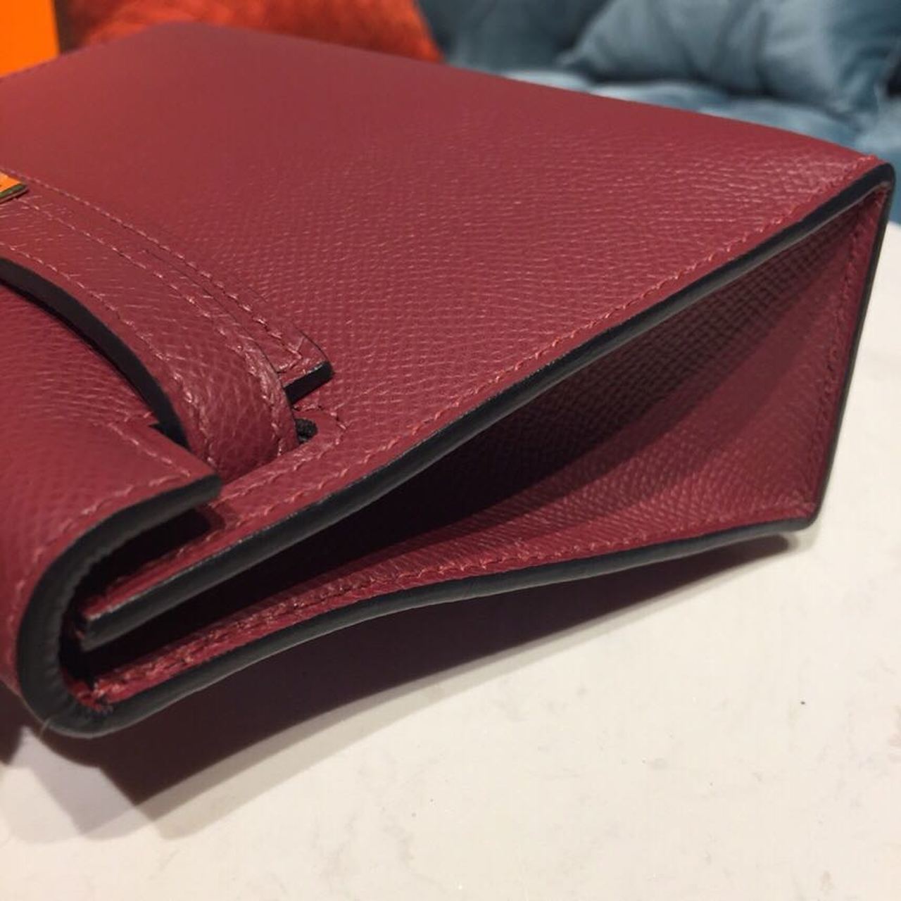 H**me5 Mini Kelly Burgundy For Women Gold Toned Hardware 7.5in/19cm