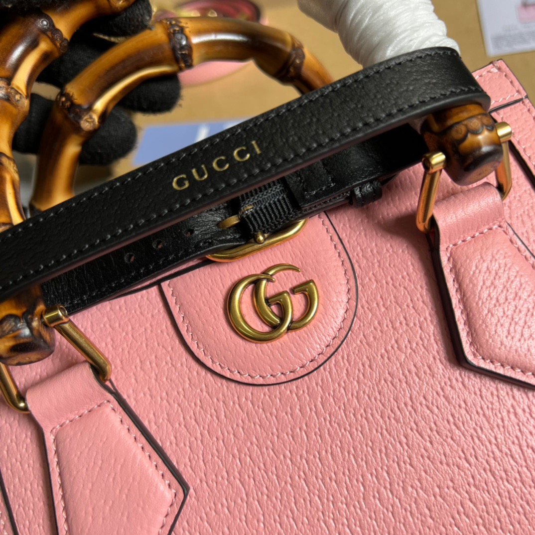 [True-to-ORIGINAL] Gvc*1 Diana Mini Tote Bag Pink For Women, Women’s Bags 7.9in/20cm GG ‎702732 U3ZDT 5479
