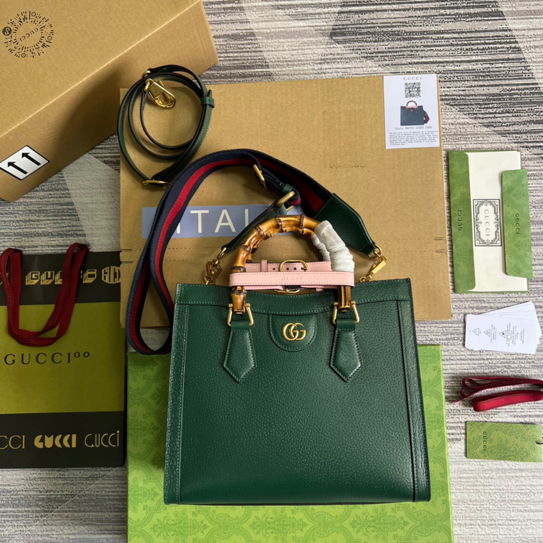Gvc*1 Diana Medium Tote Bag Green For Women, Women’s Bags 11in/27cm GG ‎