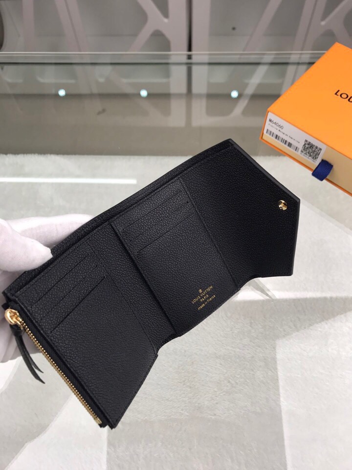L0vis Vvtt0n Victorine Wallet Monogram Empreinte Black For Women, Women’s Wallets 4.7in/12cm LV M64060