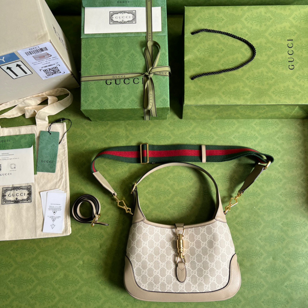 Gvc*1 Jackie 1961 Small GG Shoulder Bag Beige For Women, Women’s Bags 11in/28cm GG ‎678843 UULAG 9682